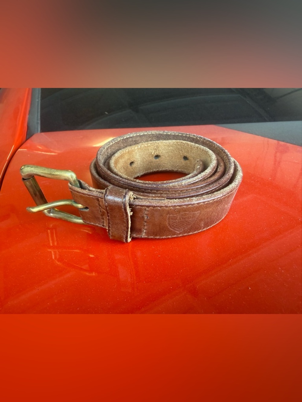 Polo by Ralph Lauren Brown Leather Rolled Belt